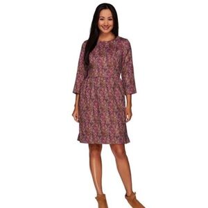 Isaac Mizrahi Live Floral Tapestry Jacquard Dress